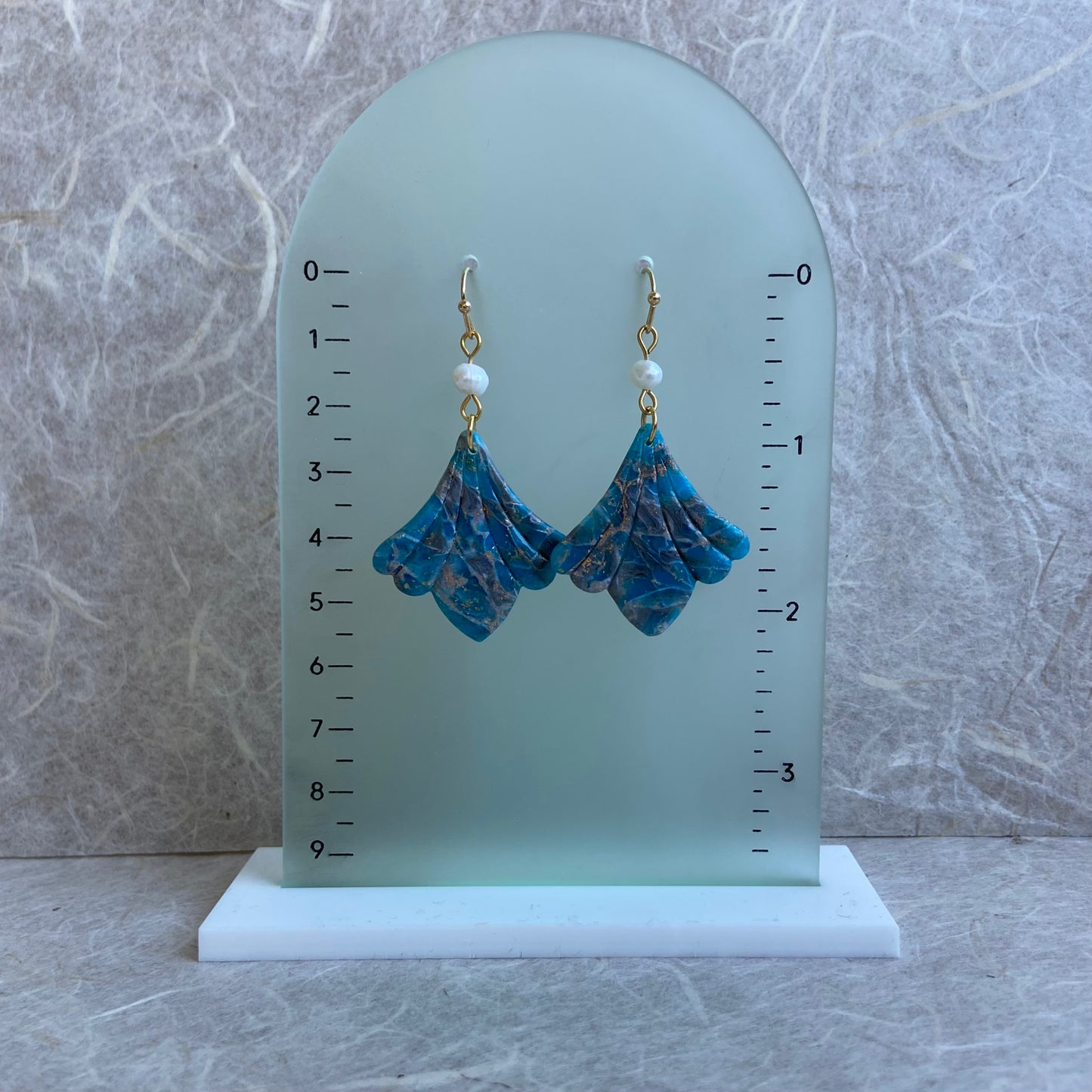 Art Deco Shell Fan Earrings