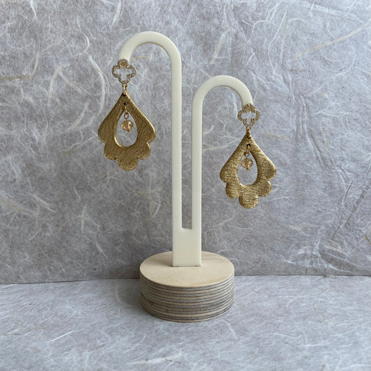 Moroccan Brushed Gold Earrings