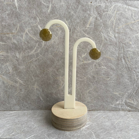Gold Resin Round Stud Earrings