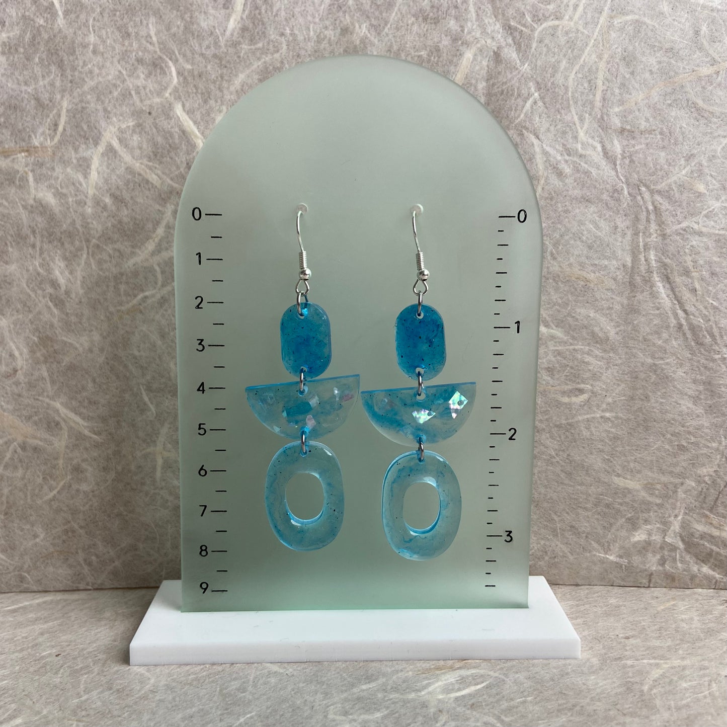 Translucent Blue Geo Shape Earrings