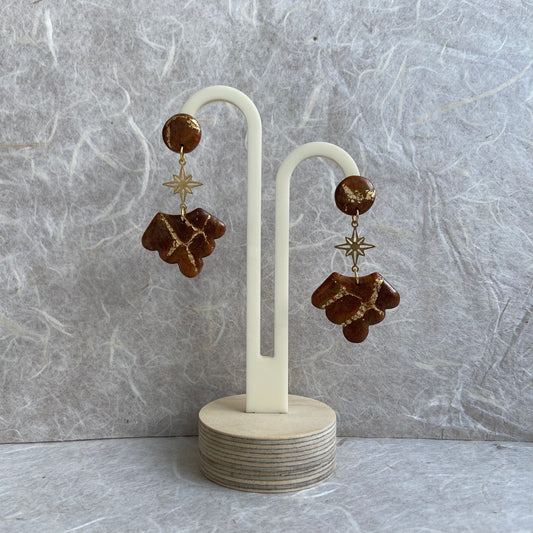 Bronze Scallop & Star Earrings