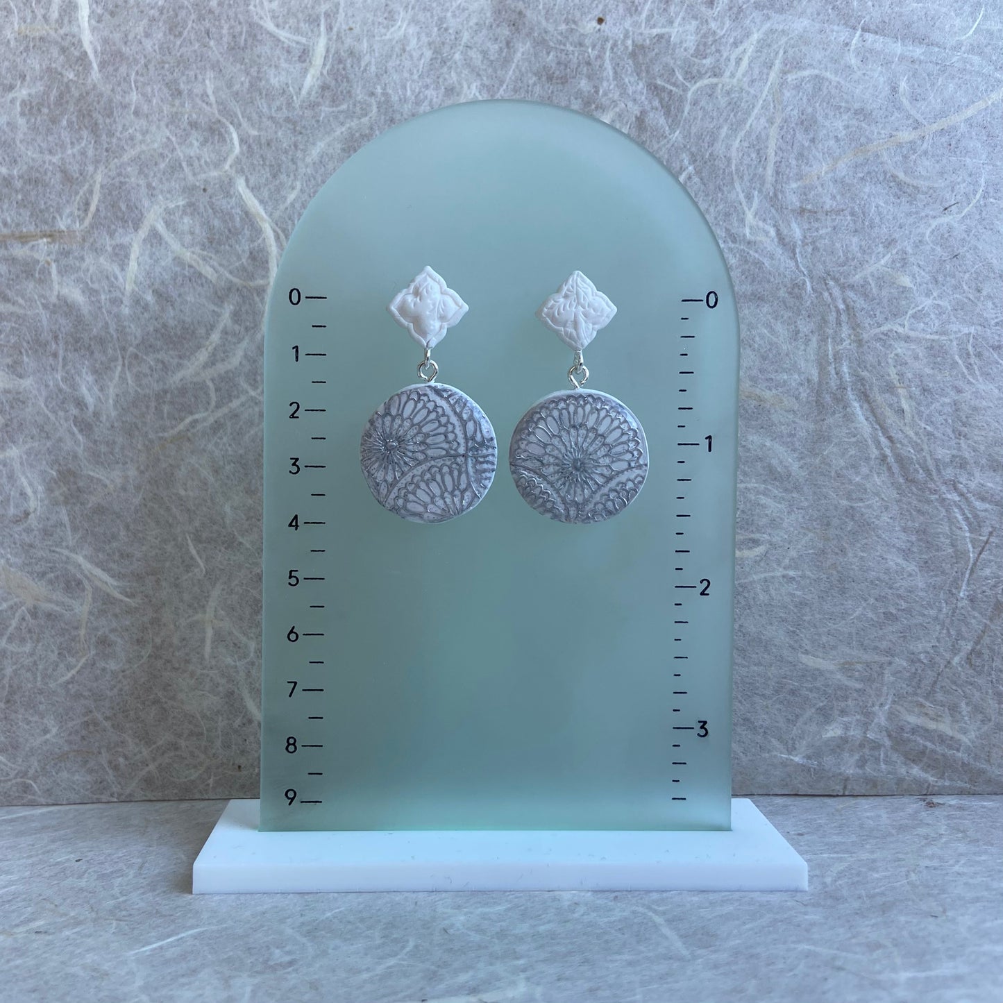 White & Silver Moroccan Earrings