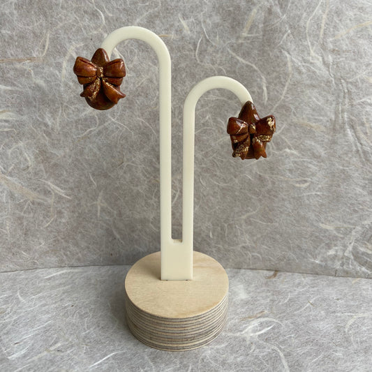 Egg with a bow Stud Earrings