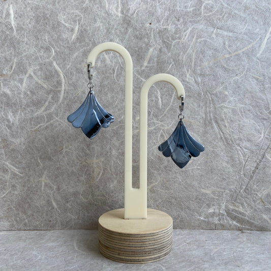 Art Deco Shell Fan Hoop Earrings