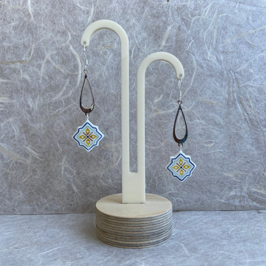Arabian Diamond Tile Earrings