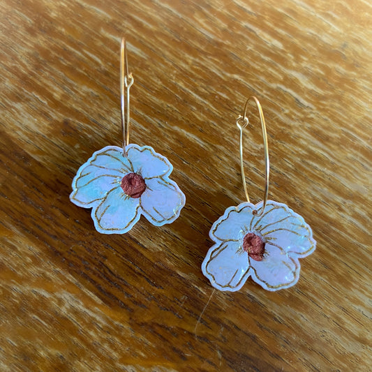 Flower Hoop Earrings