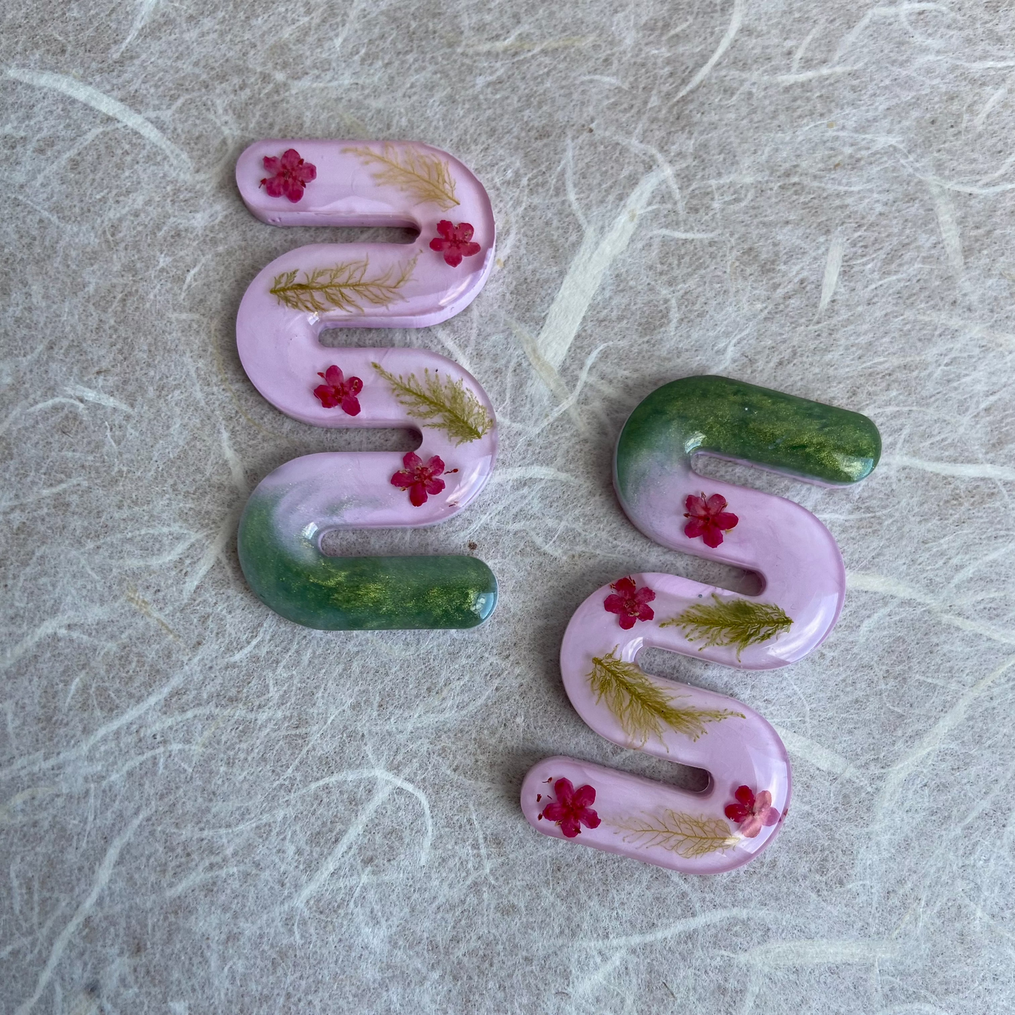 Pink Resin Wiggle studs