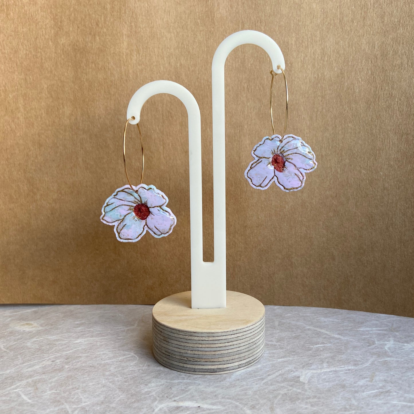 Flower Hoop Earrings
