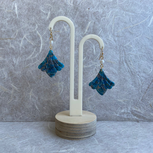 Art Deco Shell Fan Earrings