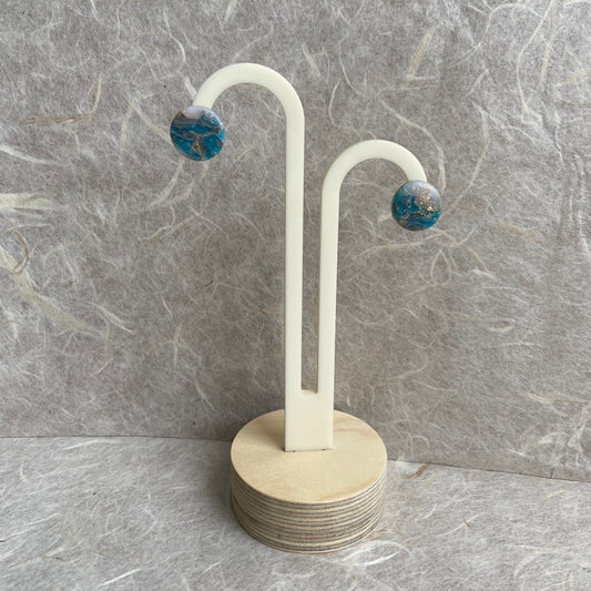 Faux Stone Round Stud Earrings