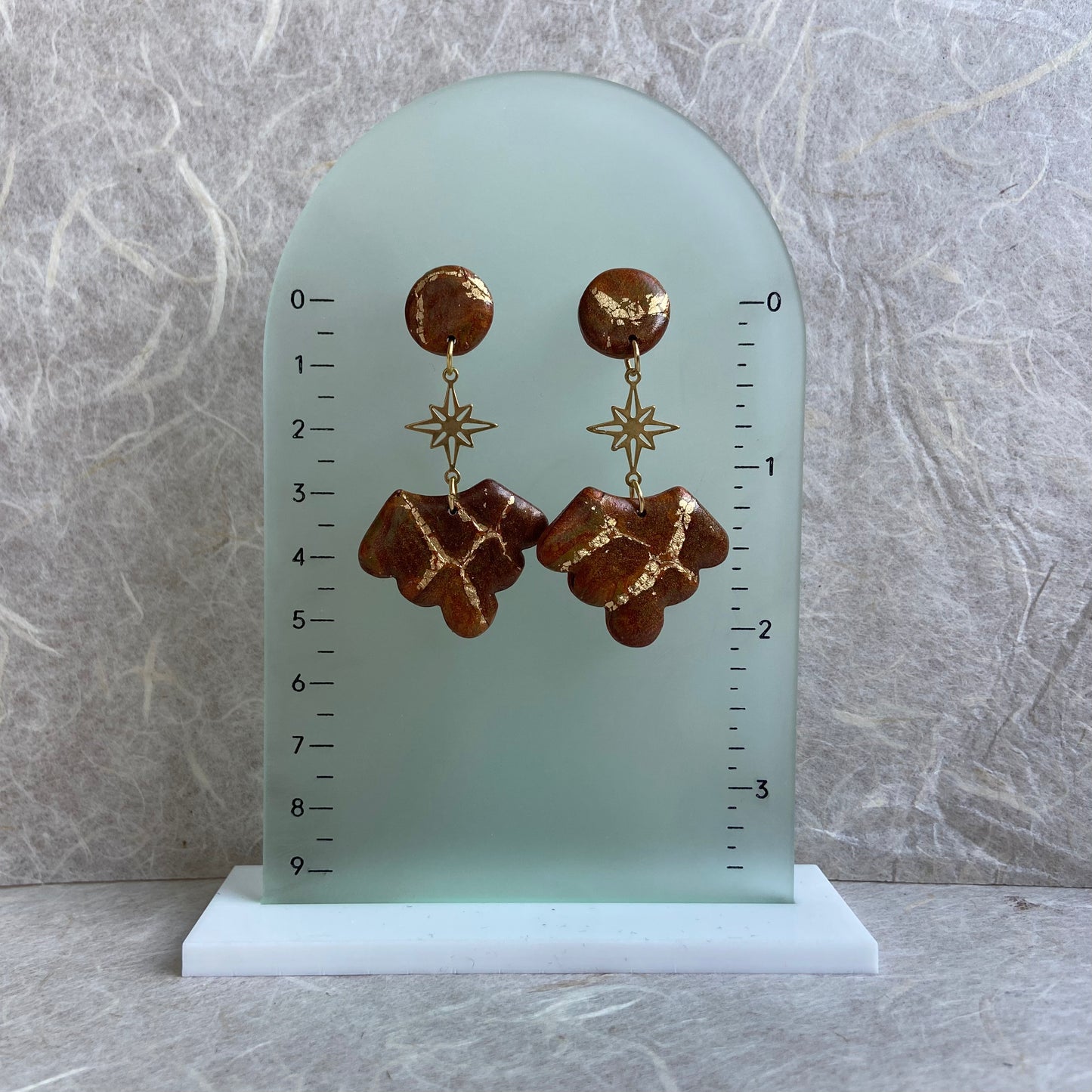 Bronze Scallop & Star Earrings