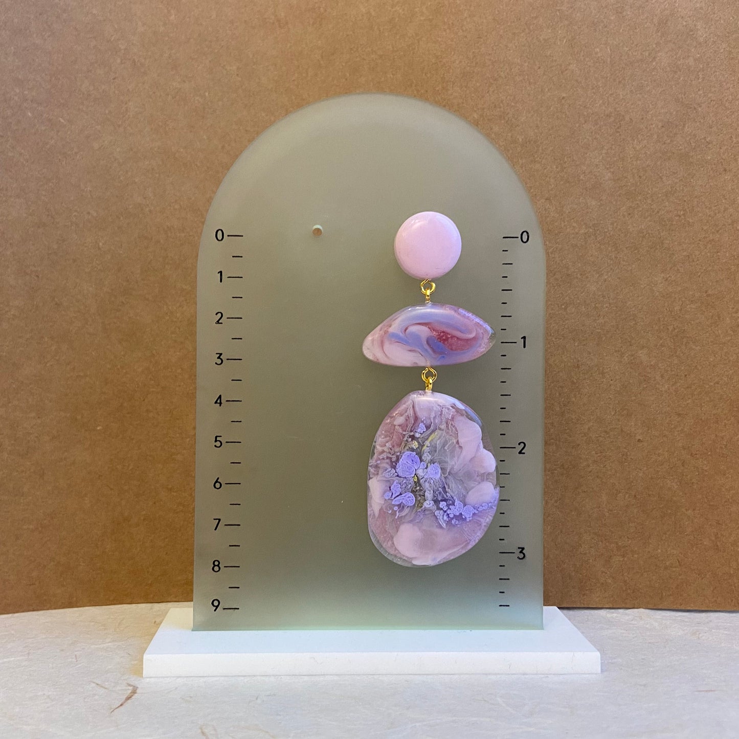 Pink Pebble Shaped Earrings