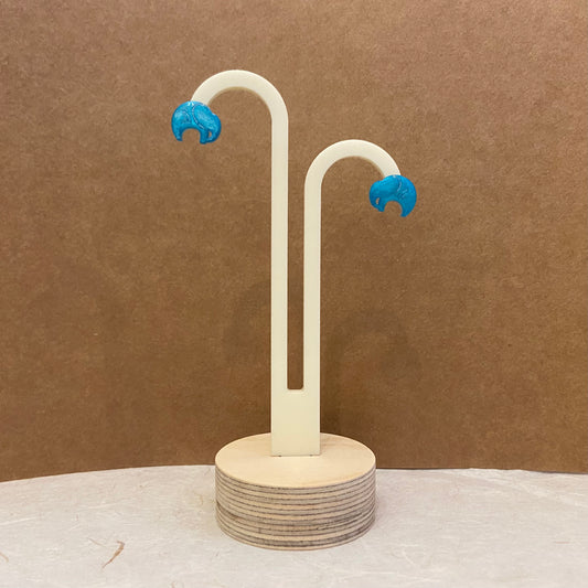 Mini Elephant Blue Resin Studs
