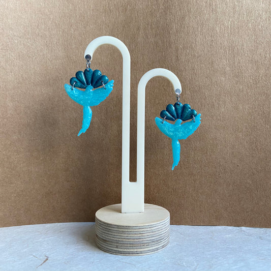 Blue Bird of Paradise Earrings