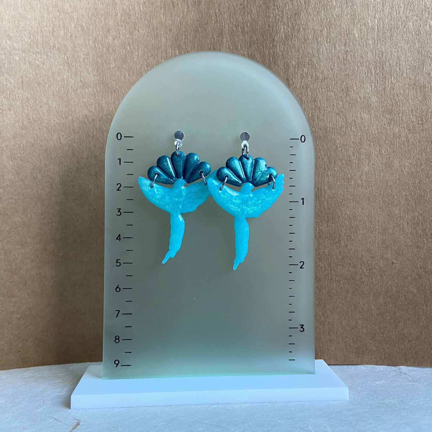 Blue Bird of Paradise Earrings