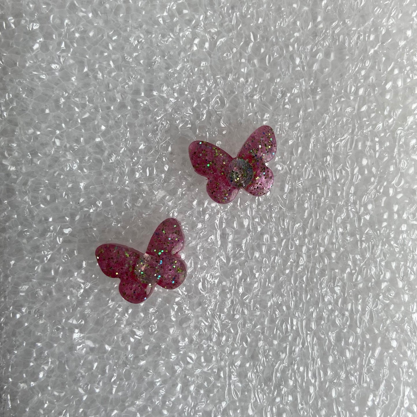 Tiny Pink Butterfly Earrings #1
