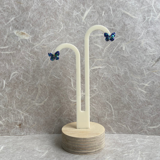 Tiny Blue Butterfly Earrings