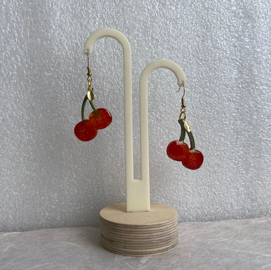 Cherry Resin Earrings