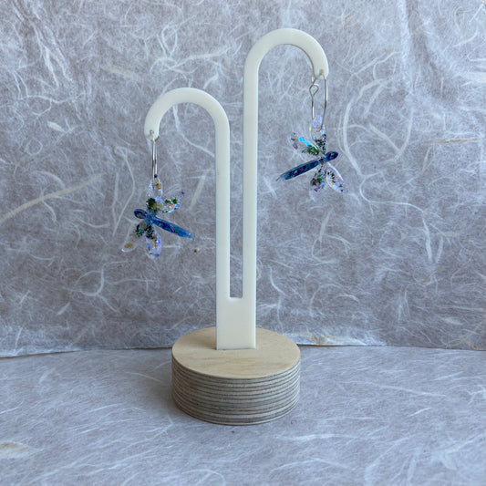 Dragonfly Charm Resin Hoops #1