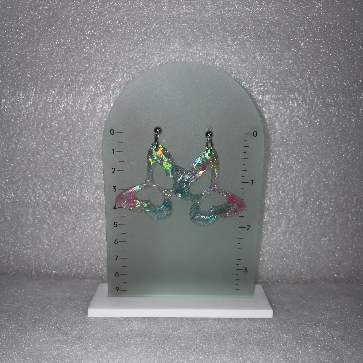 Blue & Pink Shiny Butterfly Earrings