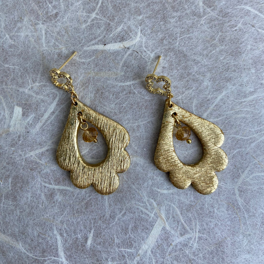 Moroccan Brushed Gold Earrings