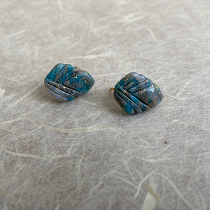 Art Deco Faux Stone Stud Earrings