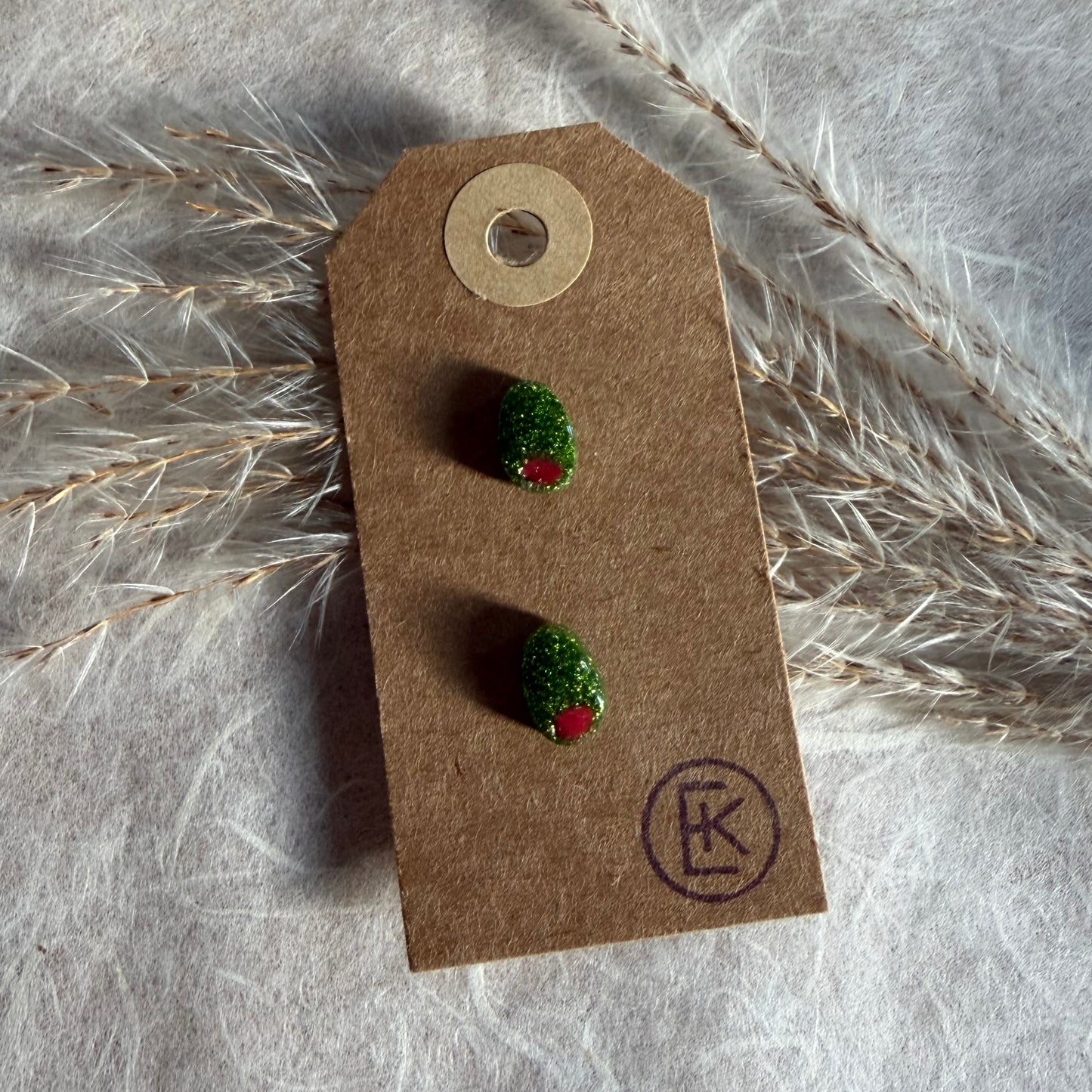Pimento Glitter Olive #2 Earring