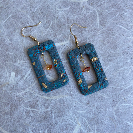 Rectangle with Carnelian Earrings