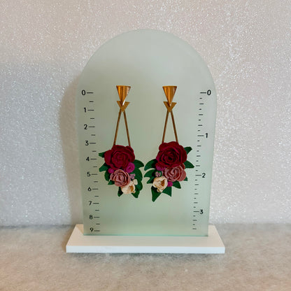 Red & Pink Bouquet Earrings - One of a Kind