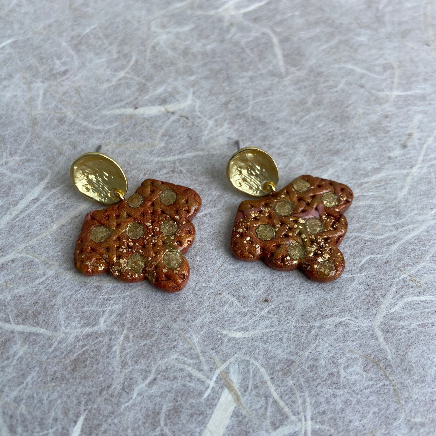 Bronze Scallop Rattan Earrings