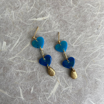 Blue Hearts Earrings