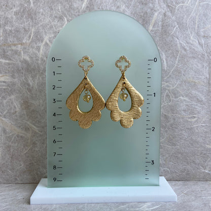 Moroccan Brushed Gold Earrings