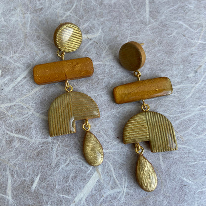 Abstract Textured Semi-Reversible Earrings