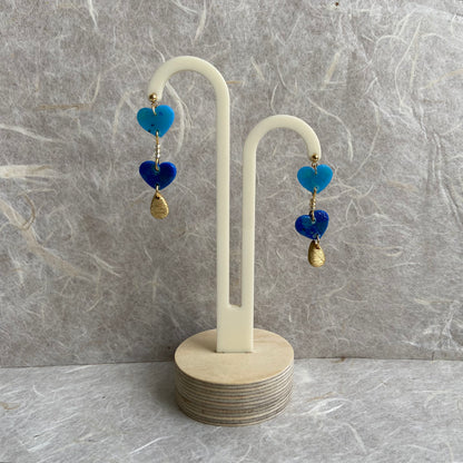 Blue Hearts Earrings