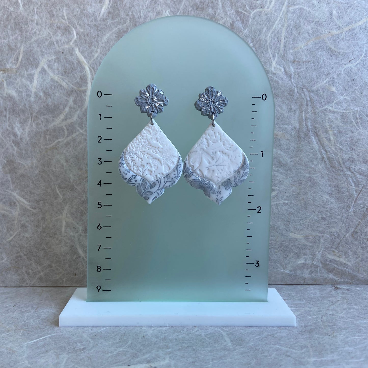 White & Grey Moroccan Earrings