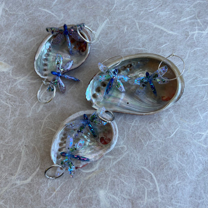 Dragonfly Charm Resin Hoops #3