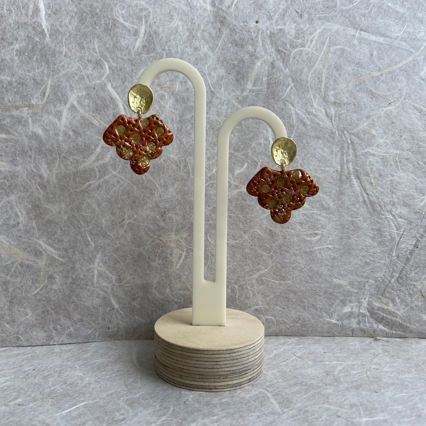 Bronze Scallop Rattan Earrings