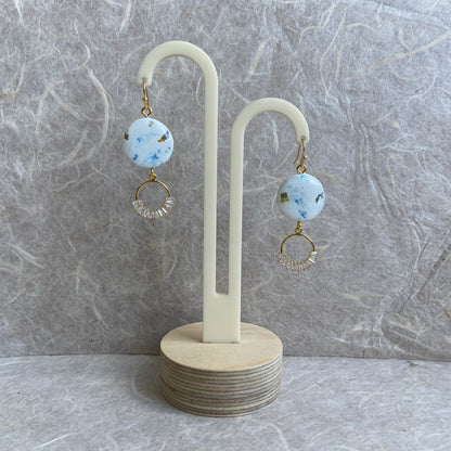 Blue & Gold Speckle Earrings