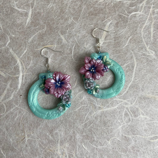 Abstract vase & flowers Earrings