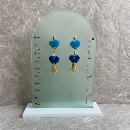 Blue Hearts Earrings