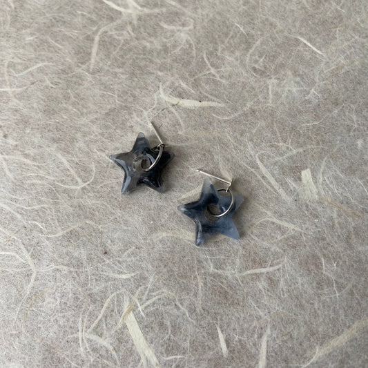 Cloudy Star Charm Resin Studs