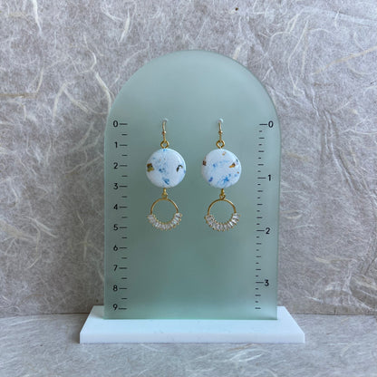 Blue & Gold Speckle Earrings