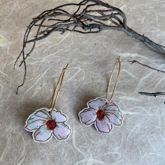 Flower Hoop Earrings