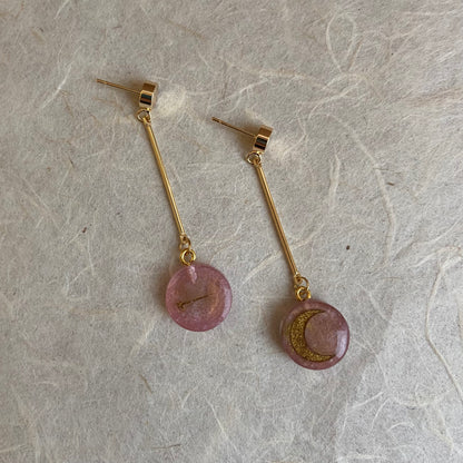 Pink & Gold Celestial Earrings