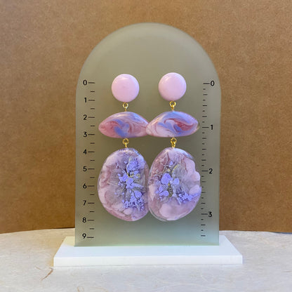 Pink Pebble Shaped Earrings