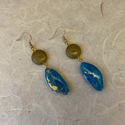 Blue & Gold Island Earrings