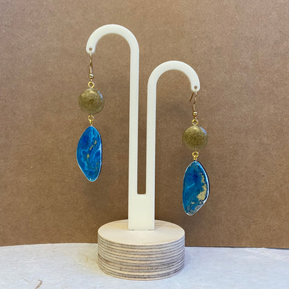 Blue & Gold Island Earrings