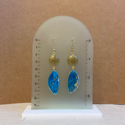 Blue & Gold Island Earrings