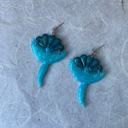 Blue Bird of Paradise Earrings