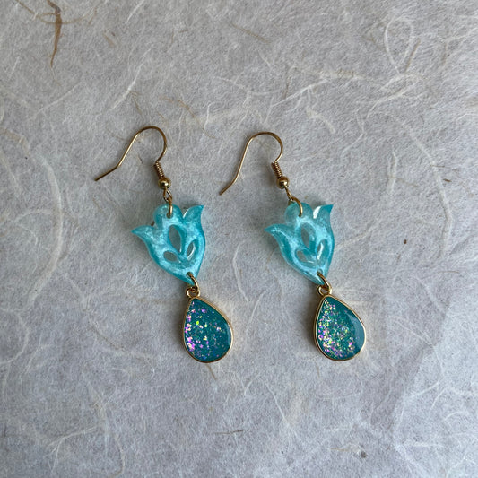 Turquoise Tulip Earrings